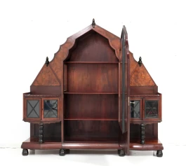 Art Deco Vitrine by Max Coini, Walnut & Burl, Dutch Design, 1920s